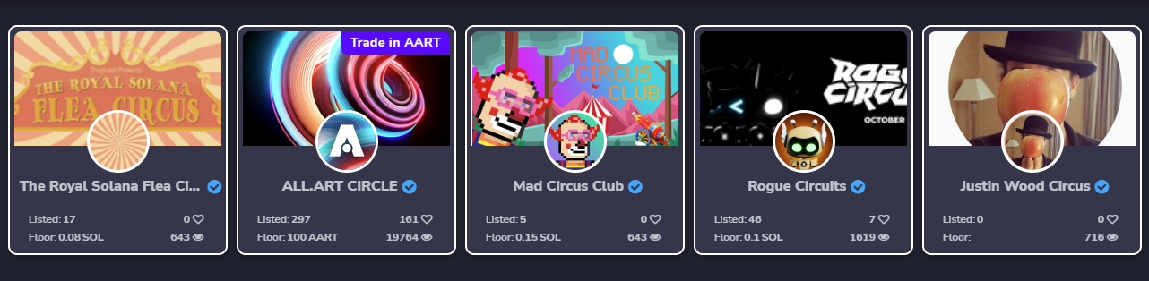 Trading NFTs from the ALL.ART Circle collection is done exclusively in AART tokens.